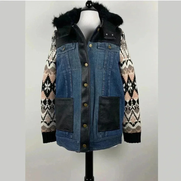 Yigal x Aqua Mixed Media Jacket - Picture 2 of 8